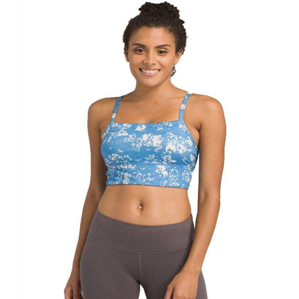 Prana Salix sport bra running gym training hiking Blue Tie Dye Sz M Athleisure